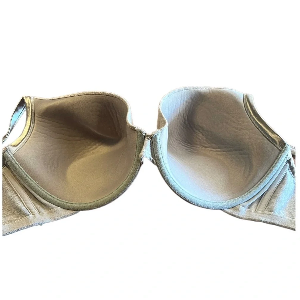 Cacique Gray Heather Padded Underwire Satin Trim Bra 50C - Picture 2 of 6